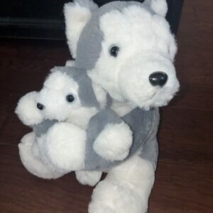 FAO Schwarz Husky 10" Dog Plush Cub Cuddles New with Tags Soft Dog Stuffy